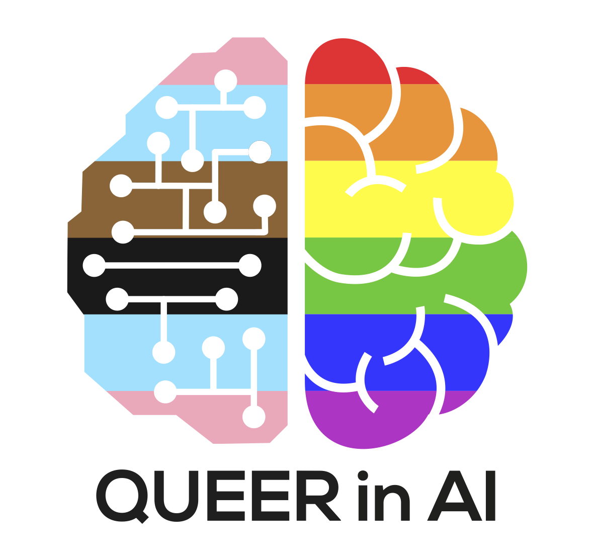 The queer in AI logo.